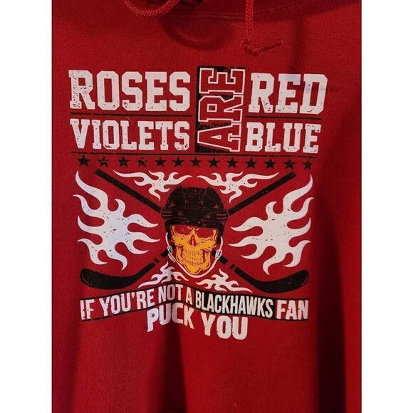 Jerzees 2X red hoodie with "Roses are Red, Violets are Bule, If you not a Blackh - Picture 2 of 4